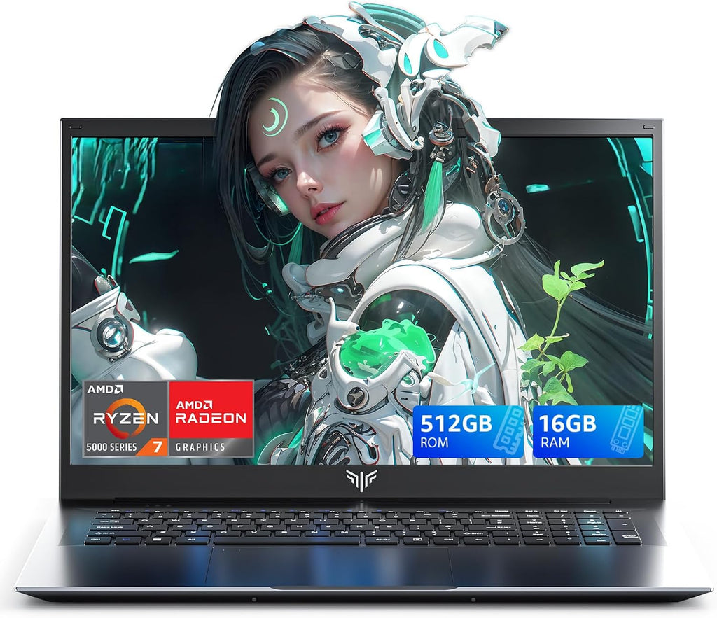 MALLRACE Gaming Laptop,15.6 inch Laptop with AMD Ryzen 7 Processor (Up to 4.3GHz,8C/16T),16GB DDR4 RAM 512GB SSD, AMD Radeon Graphics,WiFi 6, Webcam,2026 Windows 11 Laptop Computer for Video Editing