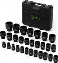 3/4' Impact Socket Set 29 Piece 3/4' Drive Impact Sockets Set, Rugged Construction, Cr-Mo, 6-Point Sockets,3/4 Inches Socket Set Impact SAE 3/4 inch - 2-1/2 inch, with a Storage Cage