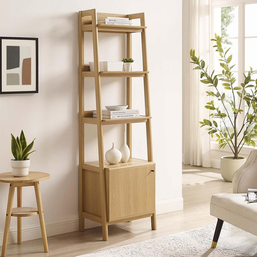 Modway 21' Bookshelf Display Case in Oak