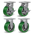 5x2 Heavy Duty Casters -Polyurethane on Aluminum Caster Wheel, Casters Set of 4 Heavy Duty with up to 4000LB Capacity- Widely Used in Tool Box,Workshop,Garage (2 Brake &2 Rigid)