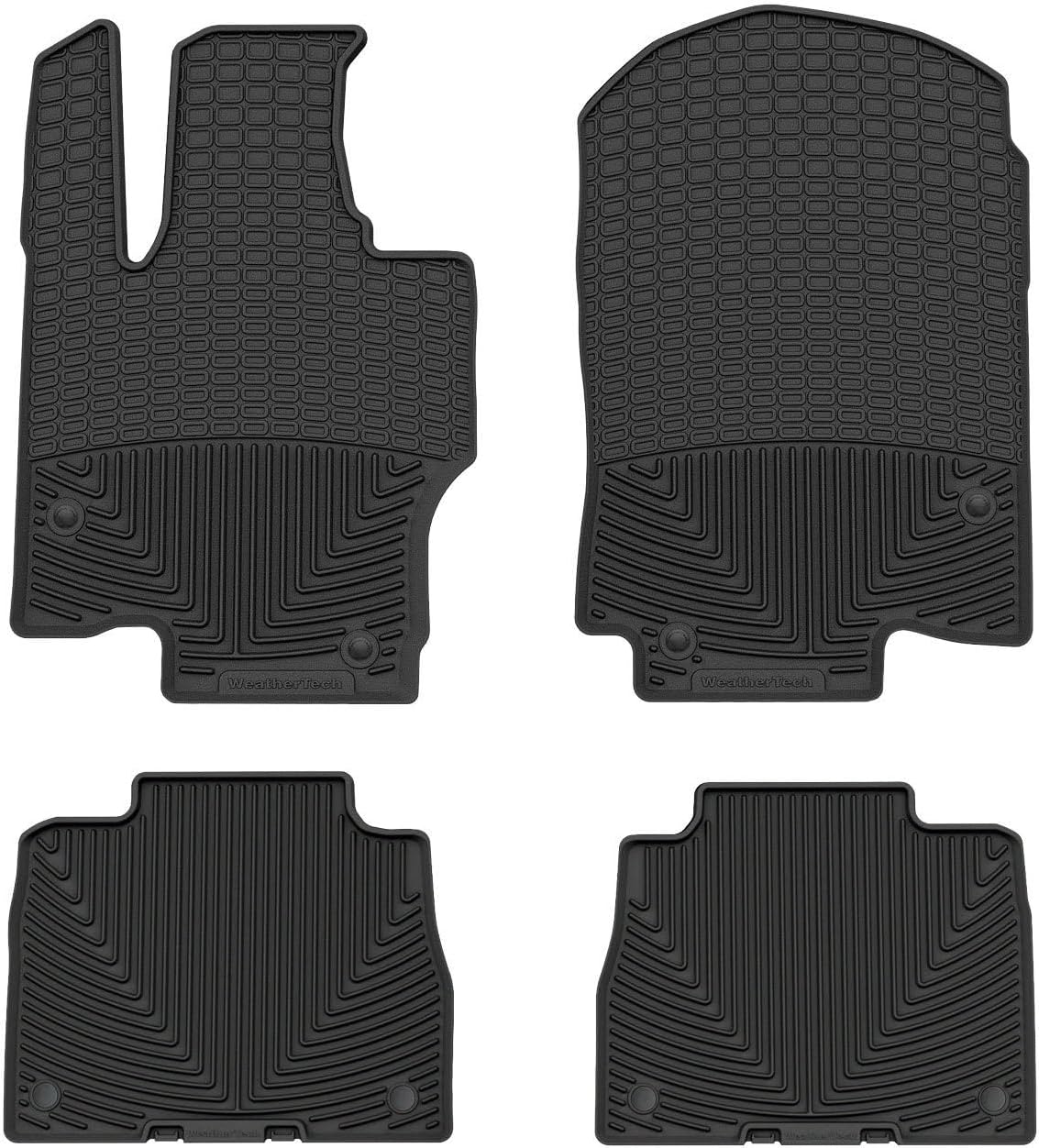 WeatherTech All-Weather Floor Mats for Mercedes GLE-Class, GLE SUV, AMG GLE 53 SUV - 1st & 2nd Row (W606-W607), Black