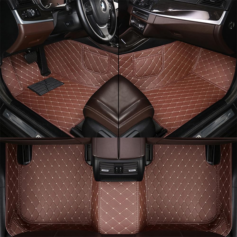 Car Floor Mats for HR-V 2016 2017 2018 2019 2020 2021 2022 Custom Front and Rear Foot Pads Full Coverage Protective Tailored Carpet Mat Accessories,Red1NO.89(Coffee)