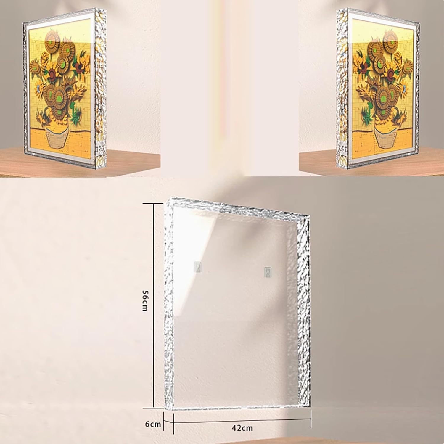Acrylic Display Case for Lego 31215 Sunflower Wall Hanging Building Set– Dustproof Display Box & Showcase,, Display Box Compatible with Lego 31215 -Only Display case (B)