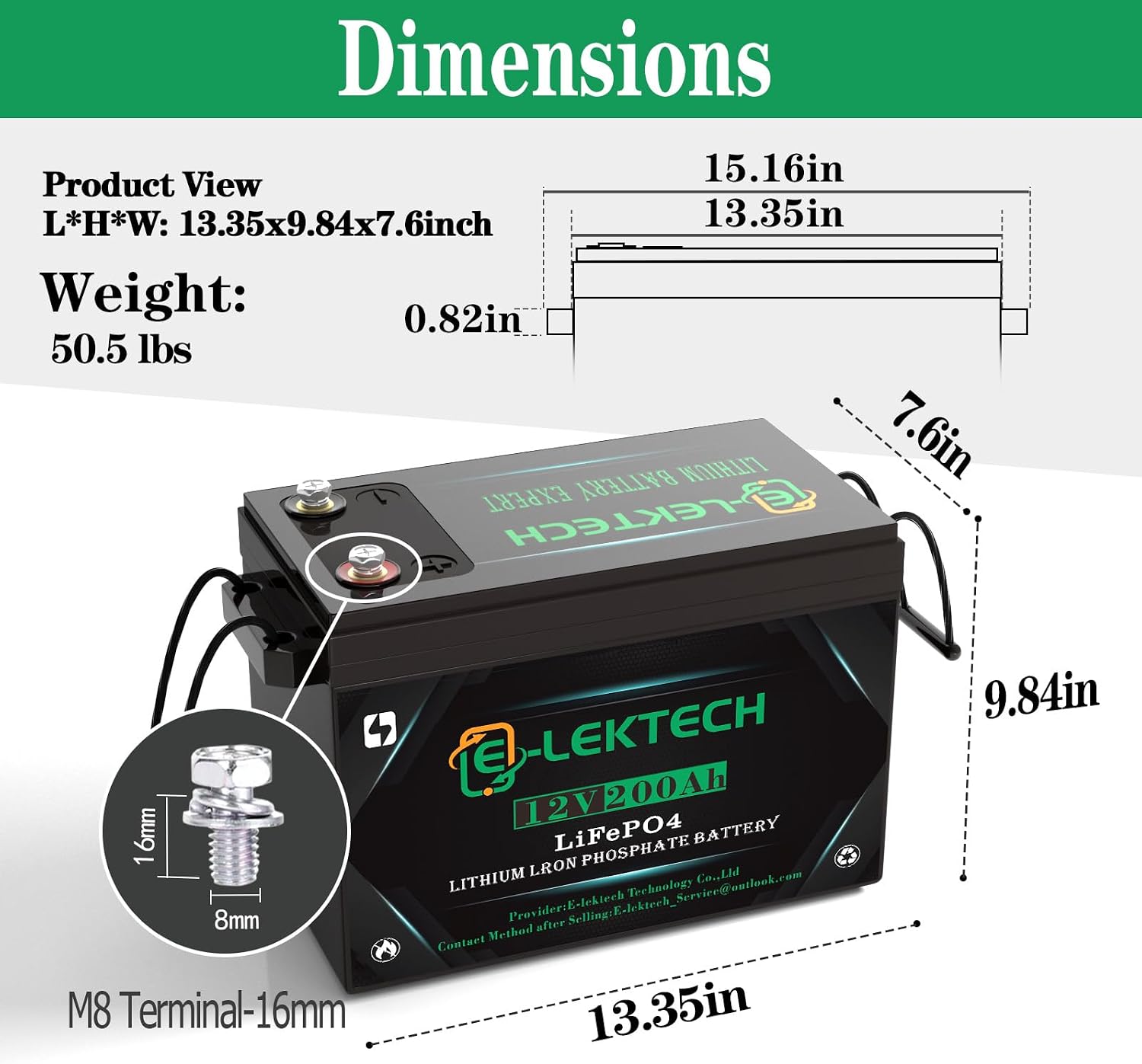 12V 200Ah LiFePO4 Lithium Battery, Built-in 150A BMS, Max. 1920W Power Output, Perfect for RV, Solar, Marine, Camping, Off-Grid, Home Energy Storage