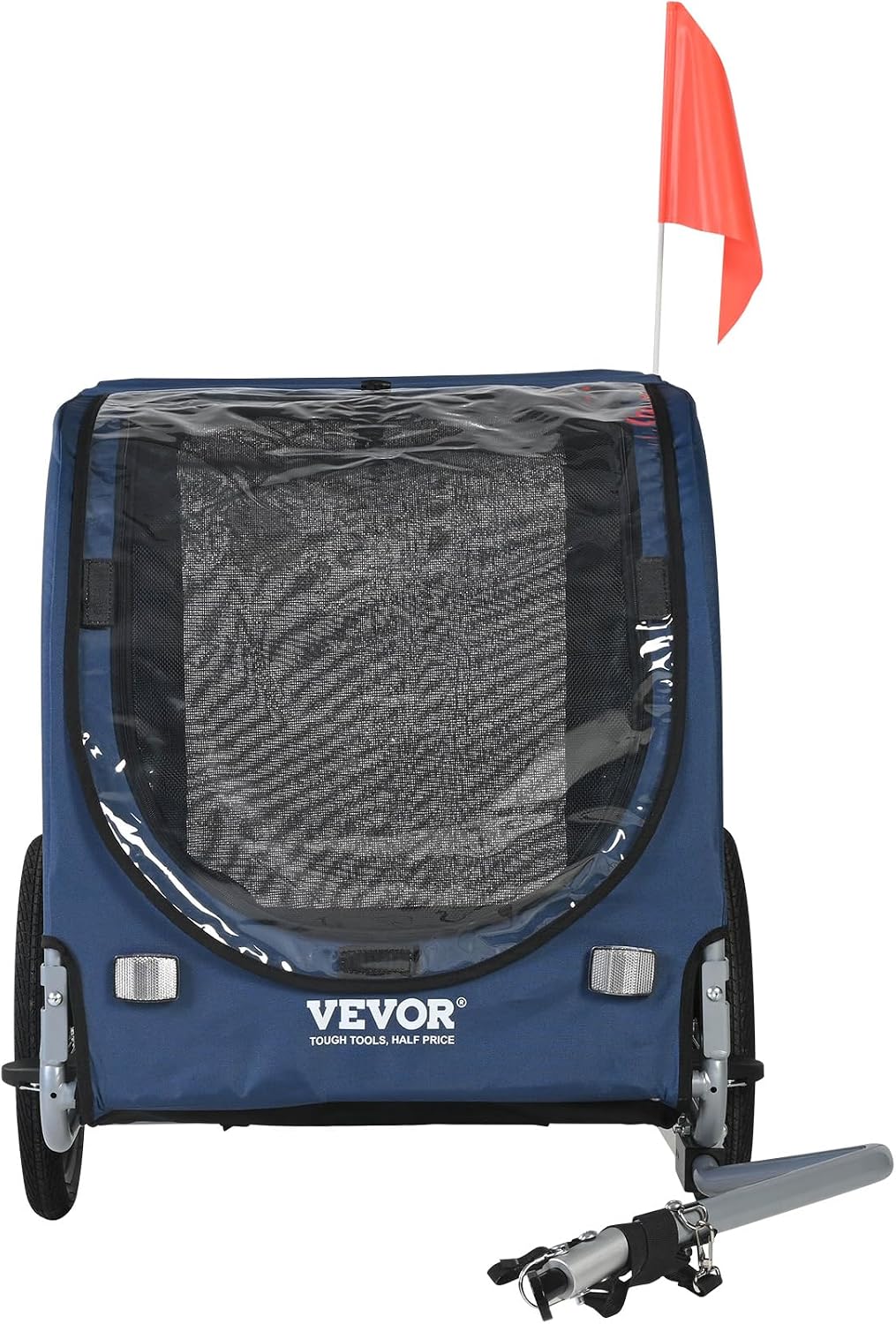 VEVOR Dog Bike Trailer, Supports up to 100 lbs, Pet Cart Bicycle Carrier, Easy Folding Frame with Quick Release Wheels, Universal Bicycle Coupler, Reflectors, Flag, Collapsible to Store