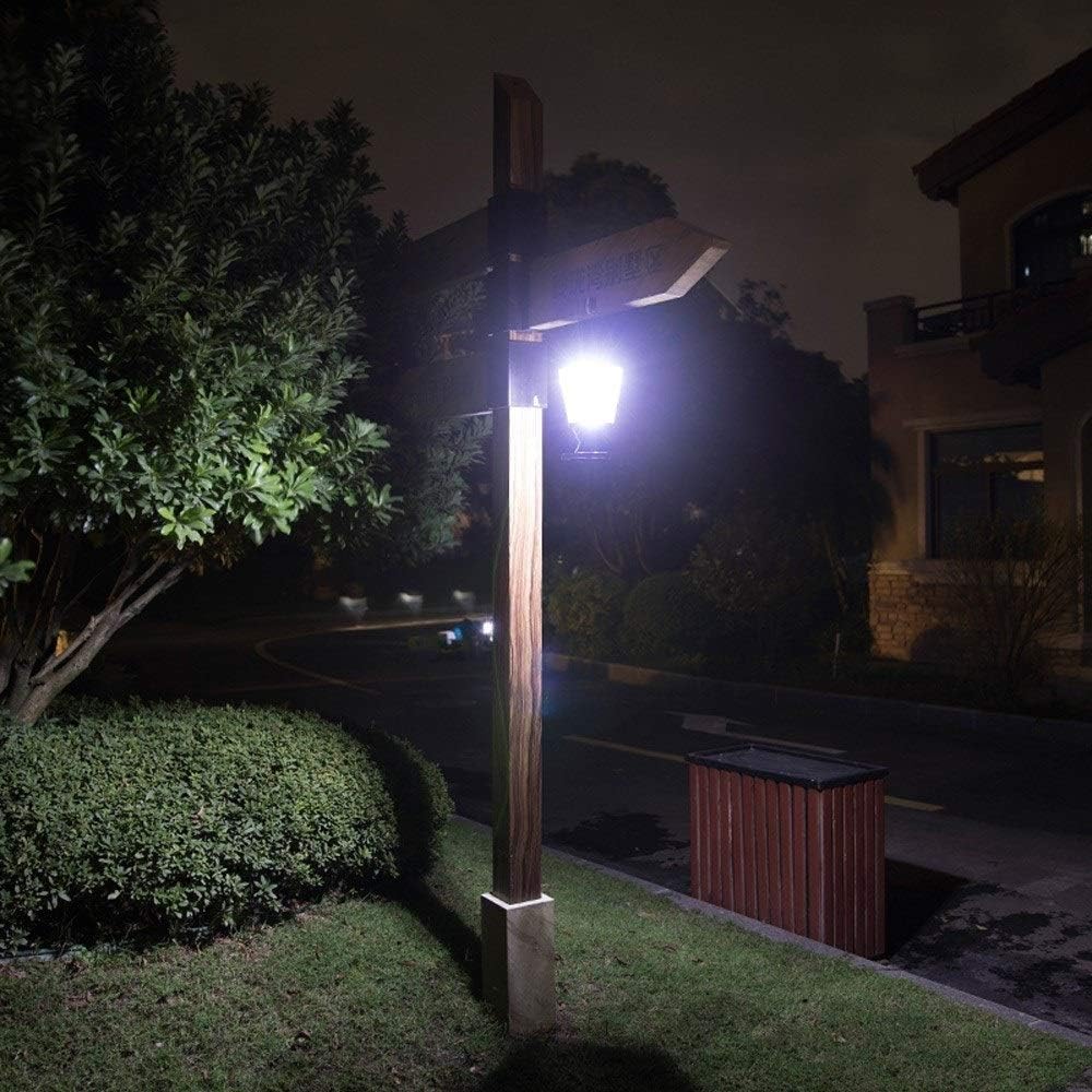 Vintage Outdoor Portable 1W LED Solar Emergency Bollard Column Lamp Vintage Landscape Villa Patio Lawn Acrylic Pillar Post Lantern External Garden Camping Portable Stigma Light Pathway