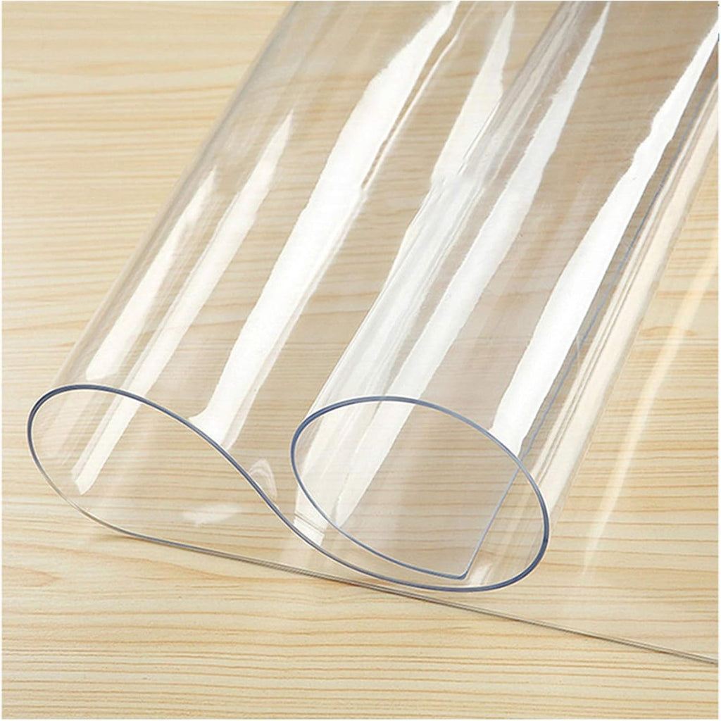 Clear PVC Furniture Protectors Waterproof PVC Table Pad 4 Thicknesses Tablecloth for Hardwood Surface Kitchen Carpet Tiles Dresser Desk Covers, Custom Size