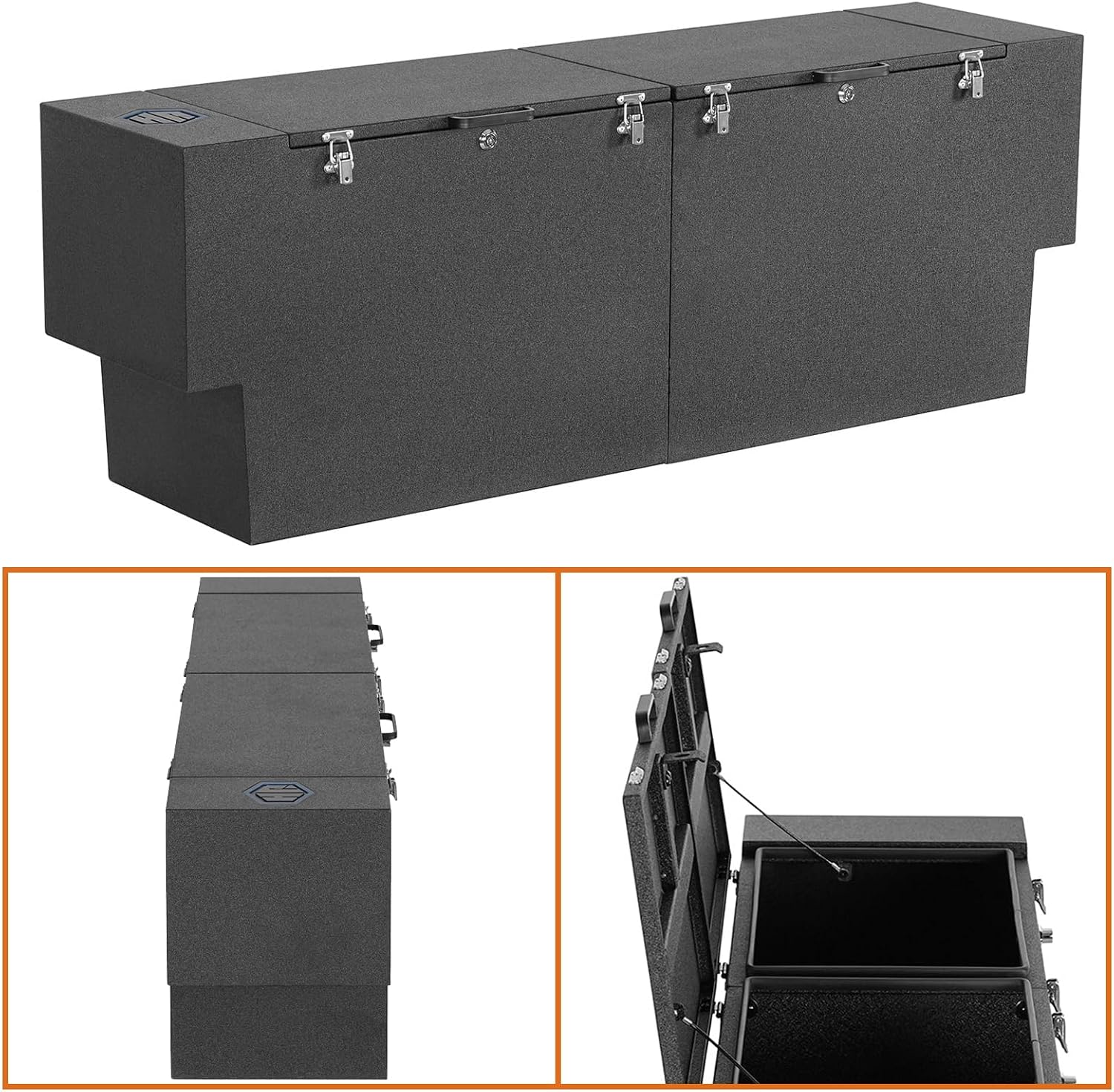Hooke Road Gladiator Bed Tool Box Lockable Cargo Storage for 2020-2026 Jeep Gladiator JT, Solid Steel Waterproof Organizer Security Toolbox with Lock Keys