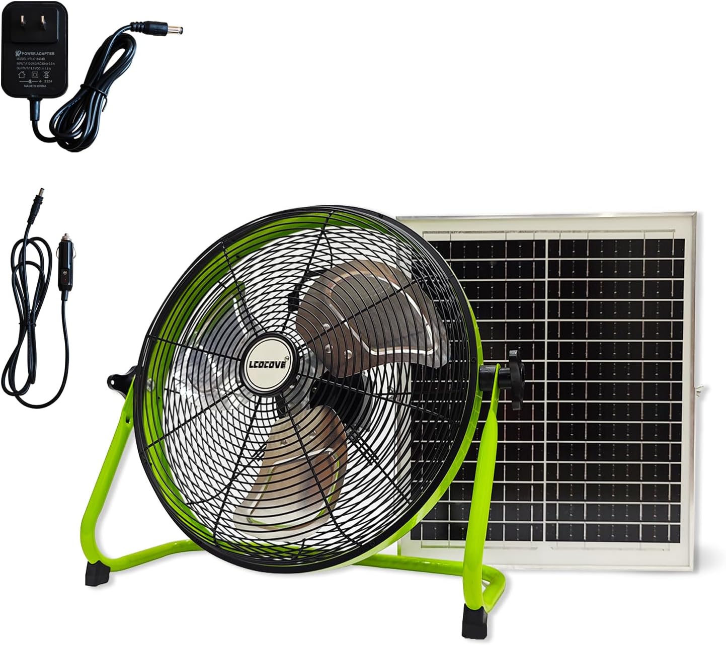 lcocove 14Inch Outdoor Fan, Battery Operated Fan Can Running 3.5-24 Hours, Solar Fans For Home,Outside,Shed,Patio,Greenhouse, with USB Output For Phone