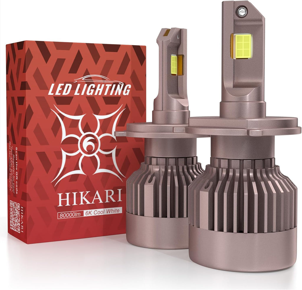 HIKARI WINGS 2026 Future 80000LM H4/9003 LED Fog Light, 65W Titanova LED, 6000K Cool White, IP68 Waterproof, Foglight,Plug & PlayPack of 2