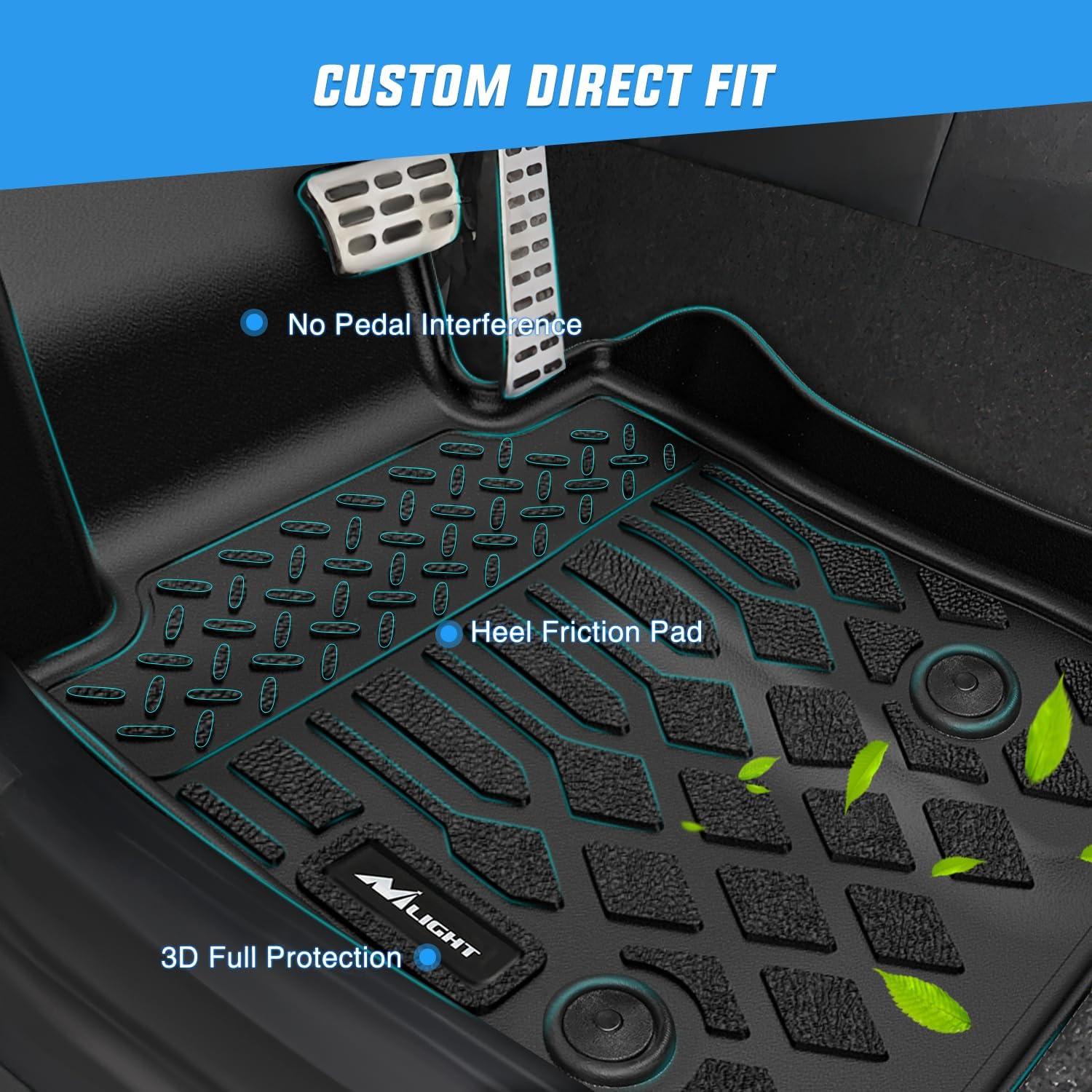 Nilight TPE Floor Mats for Mercedes Benz E-Class E300 E320 E350 E400 E550 E63 2017 2018 2019 2020 2021 2022 2023 All Weather Custom Fit Heavy Duty Floor Liners