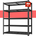 55.12' W Father&I 5-Shelf- Storage Rack Industrial Metal Adjustable Garage/Kitchen Shelves Heavy-Dudy Shelving Units Steel Organizer System for Basement/Shed, 84' H*55.12' W*24' D*, Black