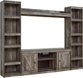 Signature Design by Ashley Wynnlow Farmhouse 4-Piece Entertainment Center for TVs up to 69', Gray