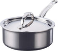 Hestan NanoBond Molecular Titanium Saucepan with Lid, 2-Quart - PFAS-Free Stainless Steel, 4x Stronger, 1050°F Oven Safe, Induction Compatible, Handcrafted Italy