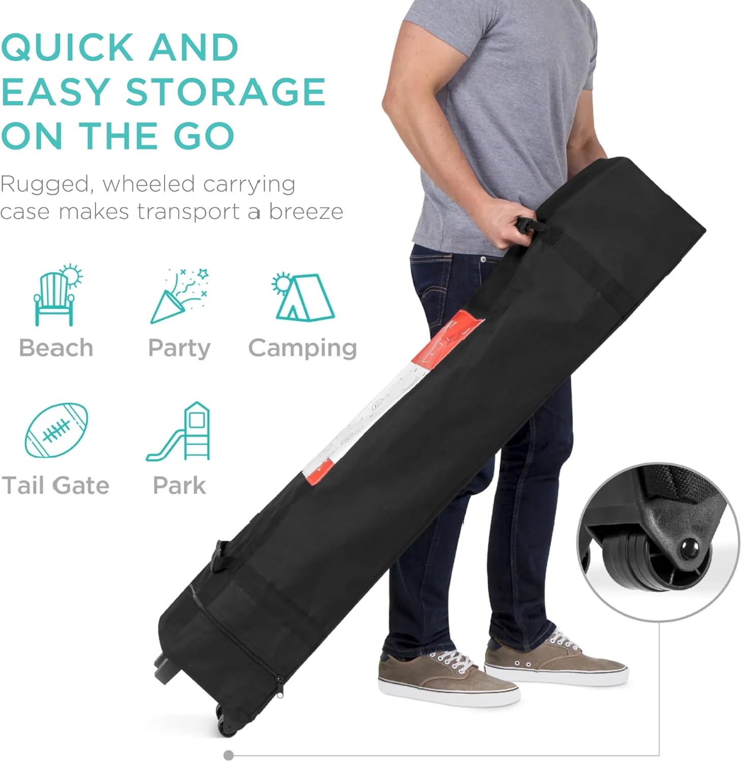 Best Choice Products 10x10ft Pop Up Canopy Tent, Outdoor Shade, 1 Person 1 Minute Set Up, Carry Case, 4 Weight Bags - Black