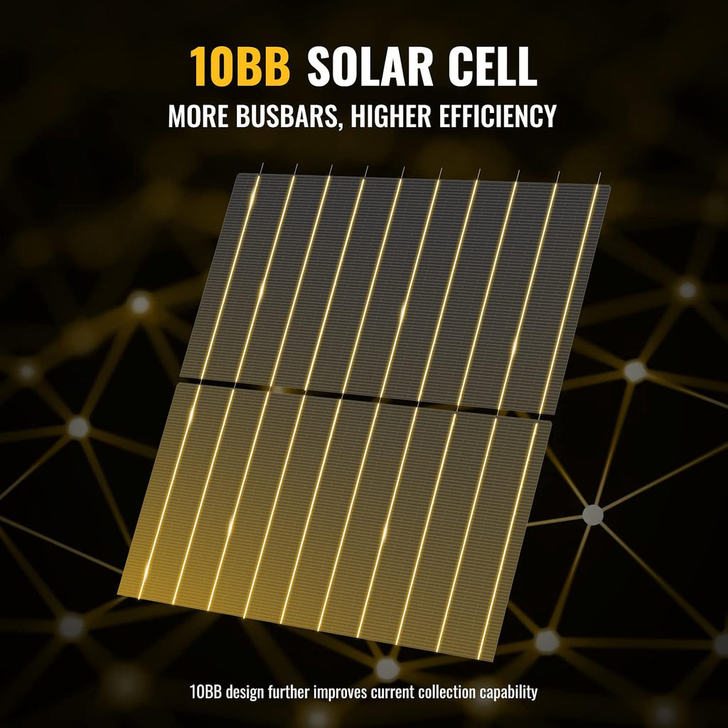 BougeRV Bifacial 800 Watts 10BB Solar Panel, 23% Efficiency All Black Design Monocrystalline Technology Work with 12 Volts Charger for RV Camping Home Boat Marine Off-Grid (BIFACIAL 2PCS 400W)