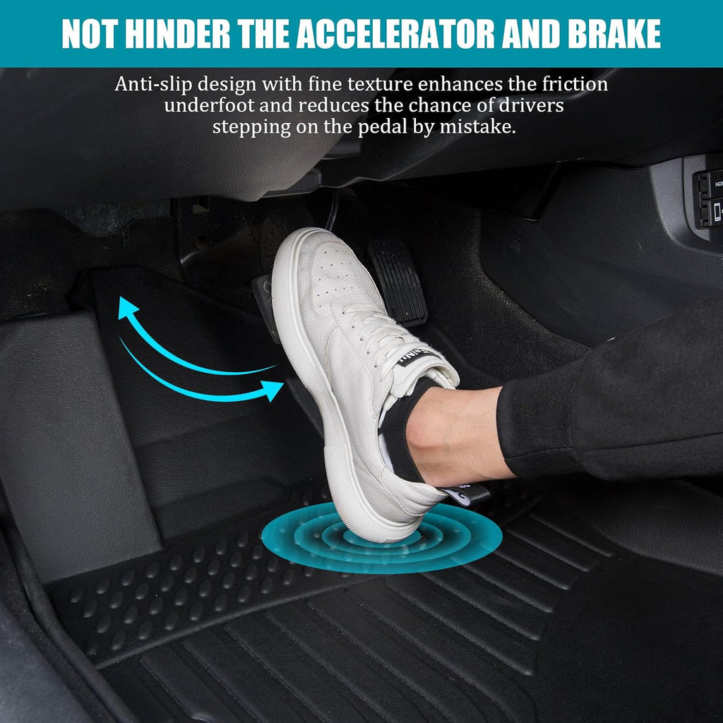 All Weather Floor Mats for 2024 Tesla Model 3 Highland Cargo Liners TPE Rubber 3D Car Mat Full Cover Front Rear Cargo Mat Accessories Full Set Odorless Anti-Slip 6PCS, Black