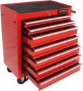 7-Drawer Metal Rolling Tool Cart on Wheels,Tool Storage Cabinet With Locking System,Multifunctional Tool Box Tool Chest with Wheels for Garage, Warehouse,Repair Shop,Workshop (Red)