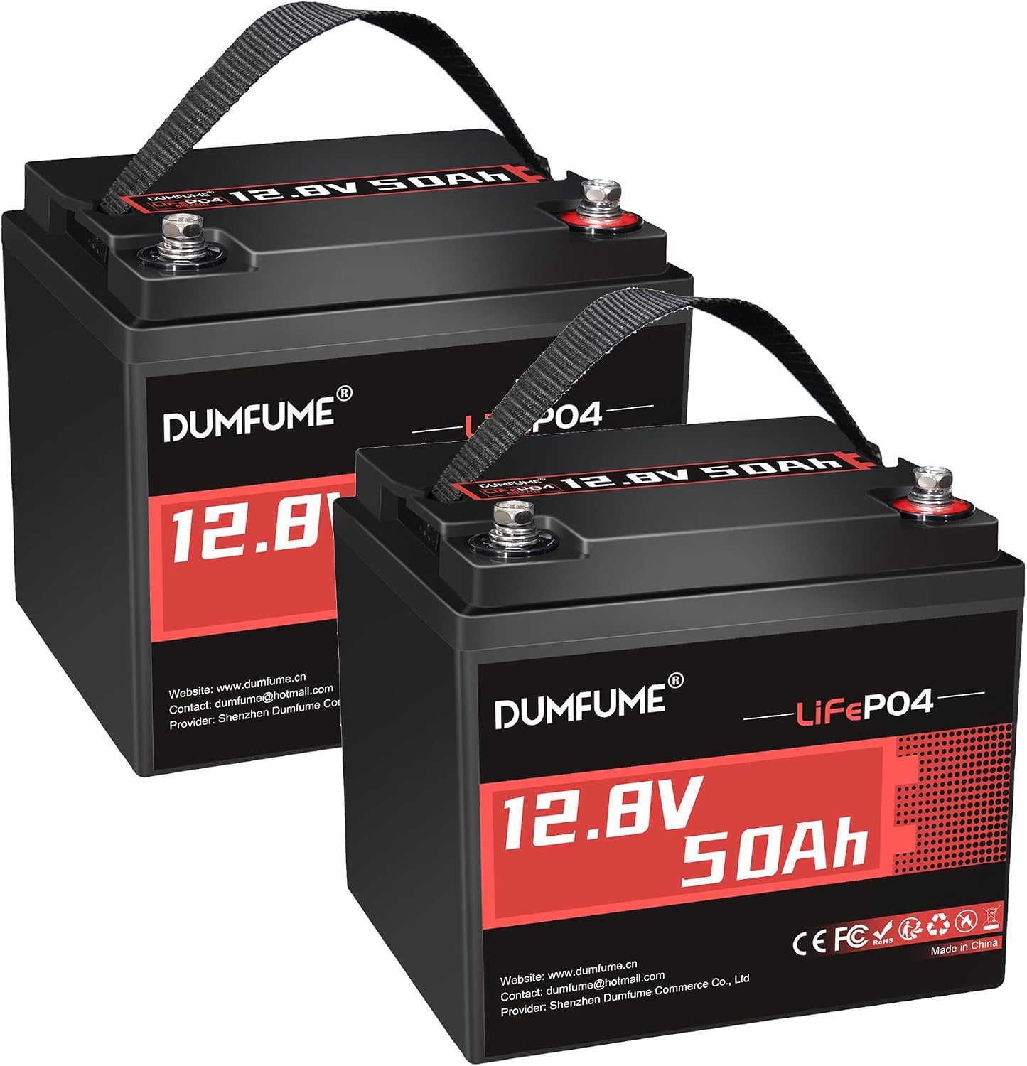 2 Pack 12V 50Ah LiFePO4 Lithium Battery, Built-in 50A BMS,640Wh Capacity, 6000+ Cycles, Low-Temp Protection,Perfect for RV, Camping, and Home Energy Storage
