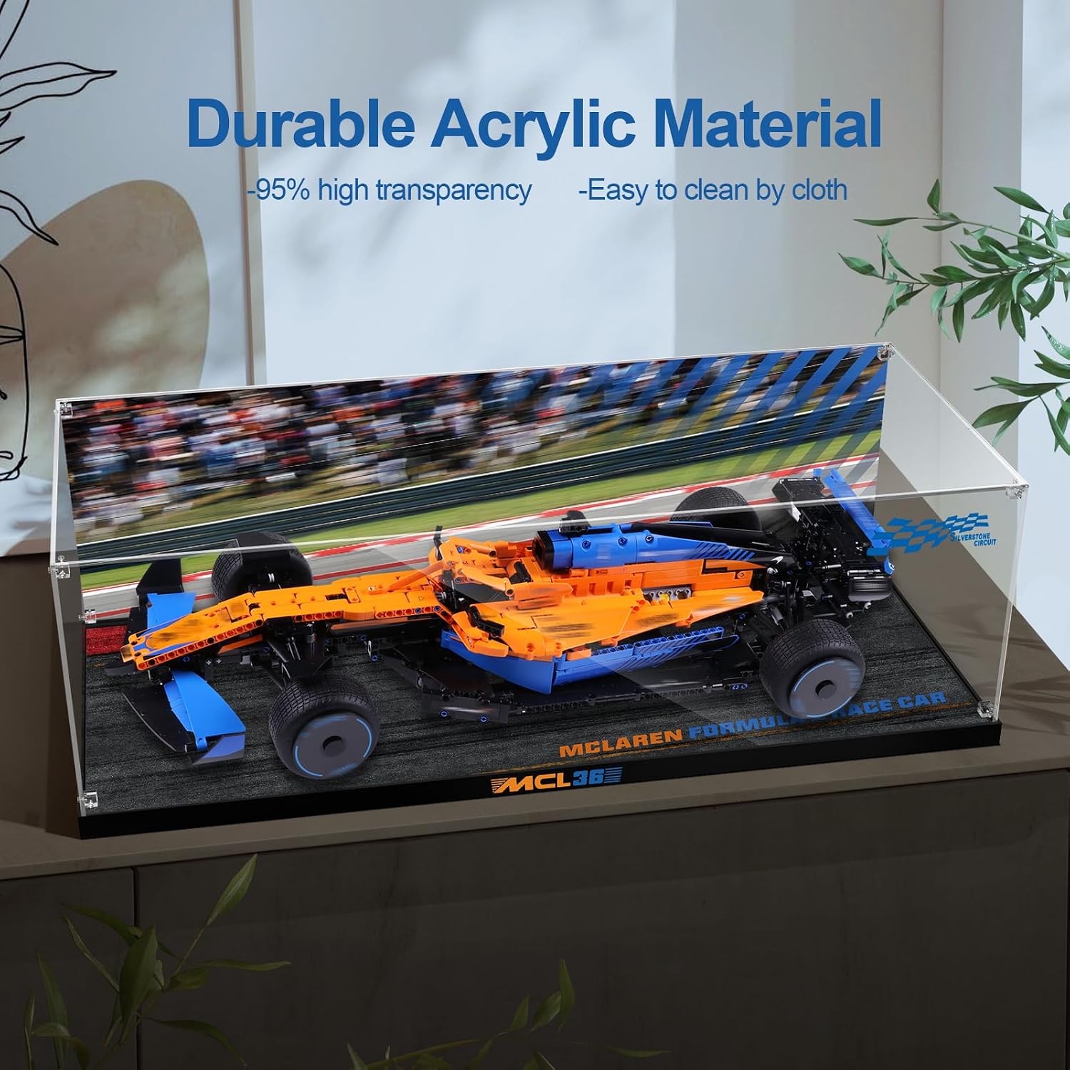 Clear Acrylic Display Case for Lego 42141 McLaren Formula 1 Race Car– Dust-Proof Protective Showcase Box (Lego Set NOT Included)