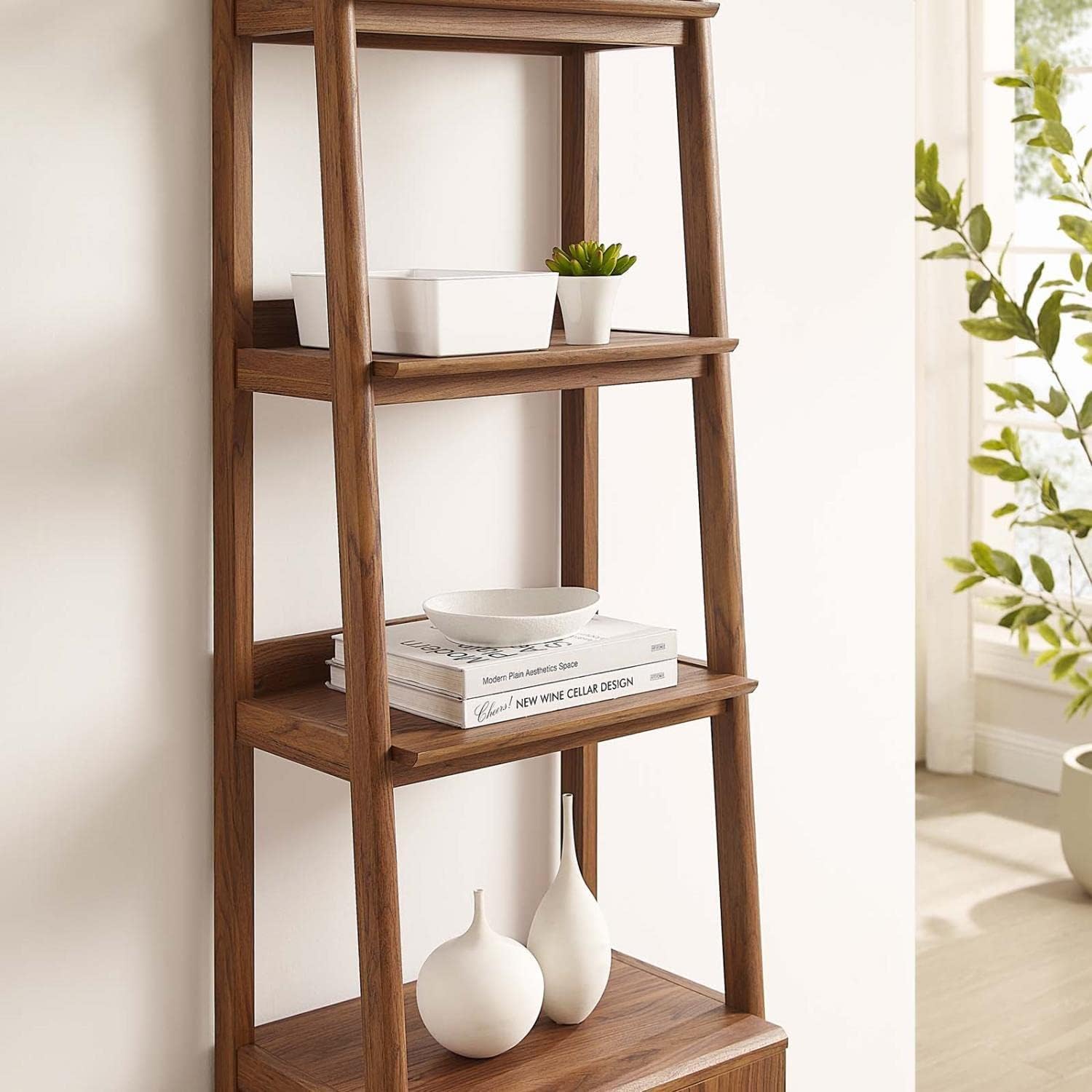 Modway 21' Bookshelf Display Case in Walnut