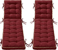 2 Pack 80x26 Inch Folding Chaise Lounge Cushion Quick Dry - Outdoor Sun Lounger Seat Pad with Shredded Foam for Patio Furniture, Deck Chairs, Poolside (RED, 80 INCH × 26 INCH- 2 Pack)