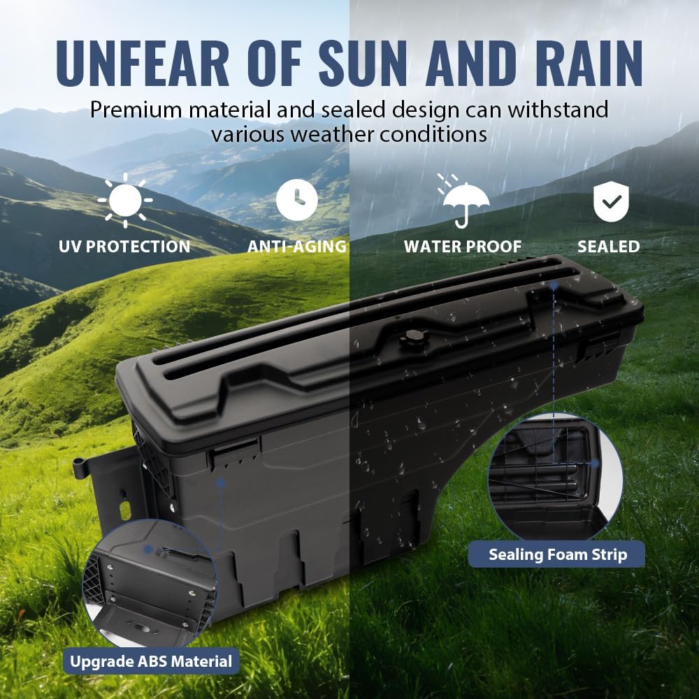 PIT66 Truck Bed Storage Box Left and Right Side Compatible with Ford F150 1997-2014