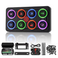 MaySpare Switch Panel Upgraded Multicolored Toggle Momentary Pulse Switch Panel,Electronic Relay System for Yachts Trucks Off-Road Vehicles RVs SUVs UTVs ATVs- IP68 Waterproof (8 Gang Switch Panel)