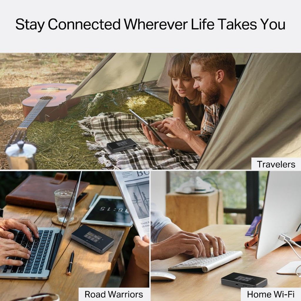 TP-Link 5G Mobile Hotspot M8550 | Tri-Band AXE3600 Wi-Fi 6E Portable Wi-Fi Router for Travel | Two-Modes in One | Support Up to 32 Devices | Nano SIM Card Slot | Support AT&T, T-Mobile, Verizon