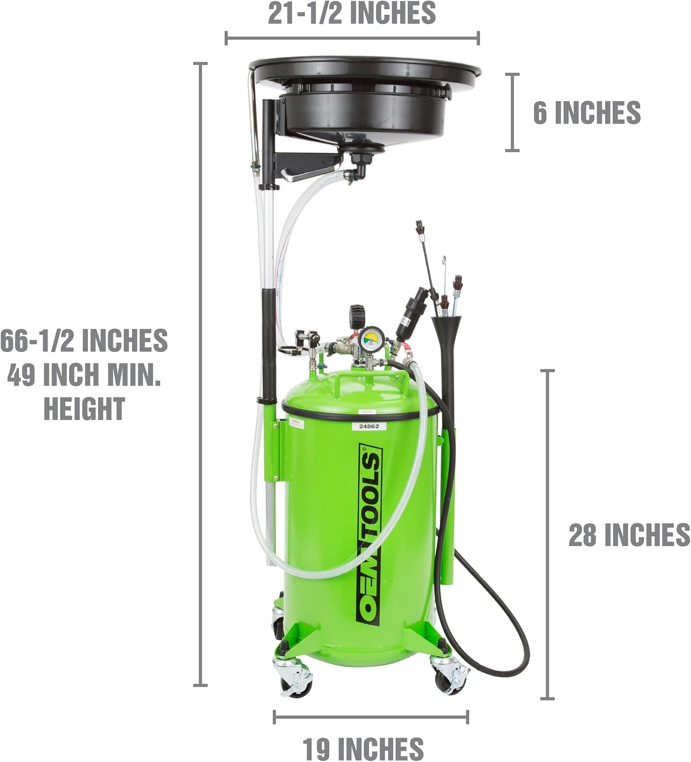 OEMTOOLS 21 Gallon Oil Drain Vacuum and Extractor, Automotive Oil Container