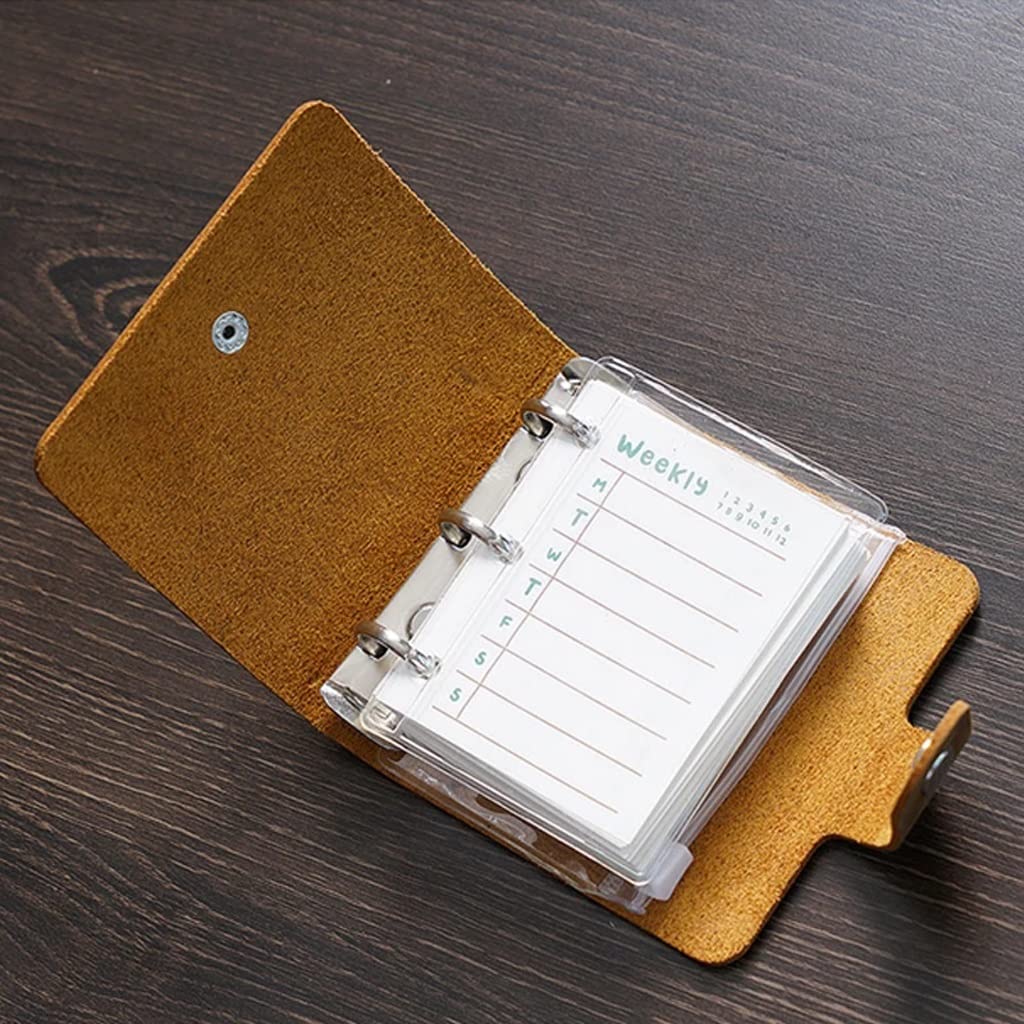 YMGSCC Small Leather Notebook Binder Storage Box Portable Diary Notepad Office Stationery Gift