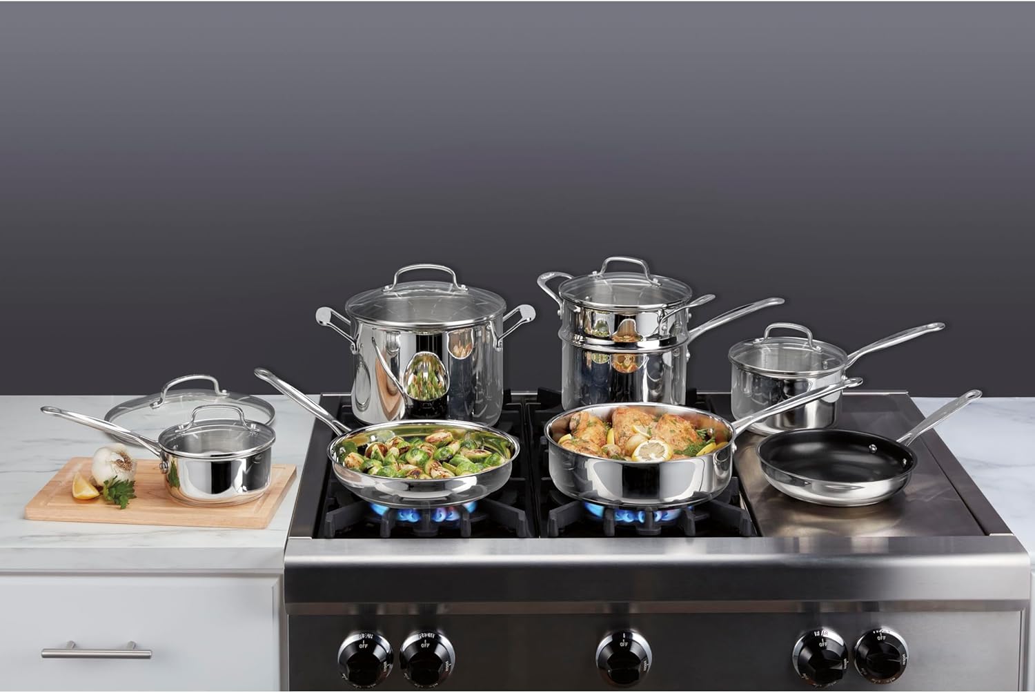 Cuisinart Chef's Classic Stainless Cookware 13-Piece Set, 77-13