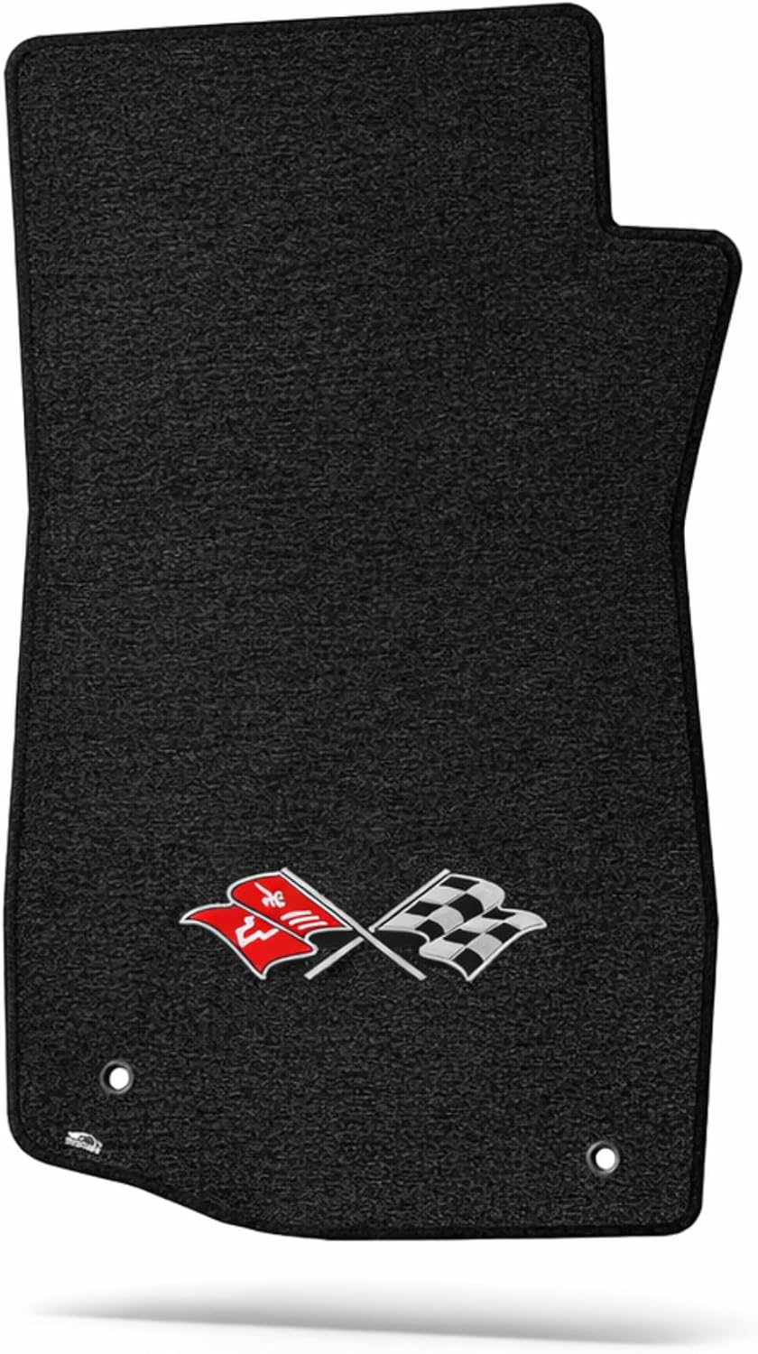 Lloyd Mats Floor Mats for Chevrolet C3 Corvette 1968-1976 | 2PC Front Mats | Black | Non-Slip Backing