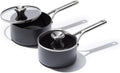 OXO Professional 1.7QT and 2.3QT Saucepan Pot Set with Lids Hard Anodized Ceramic Nonstick Cookware PFAS-Free Induction Suitable Stainless Steel Diamond Reinforced Coating Dishwasher/ Oven Safe Black