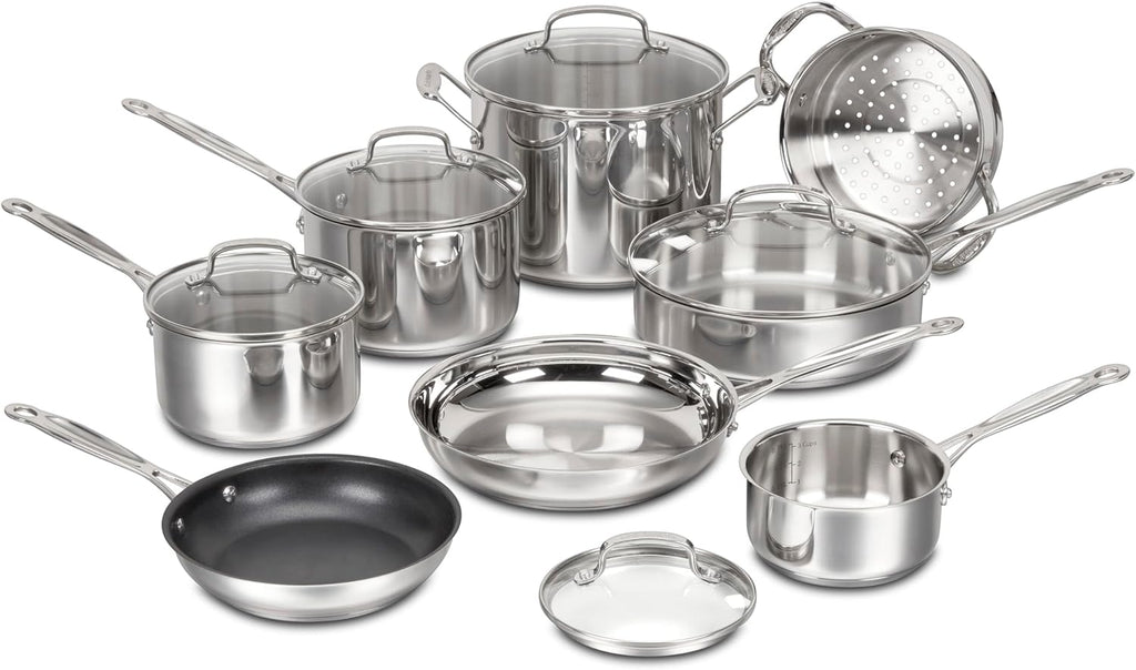 Cuisinart Chef's Classic Stainless Cookware 13-Piece Set, 77-13
