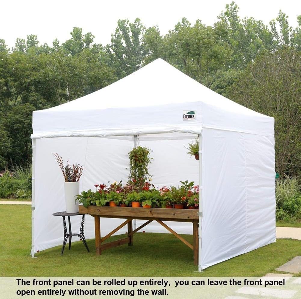 Eurmax USA 10x10 Pop Up Canopy Tent,Commercial Tent with Patented No-Tip Rolling Bag,4 Zippered Removable Walls,UV & Water Resistant Canopy Top,Heavy Duty Outdoor Gazebo,Instant Shelter(Blue)