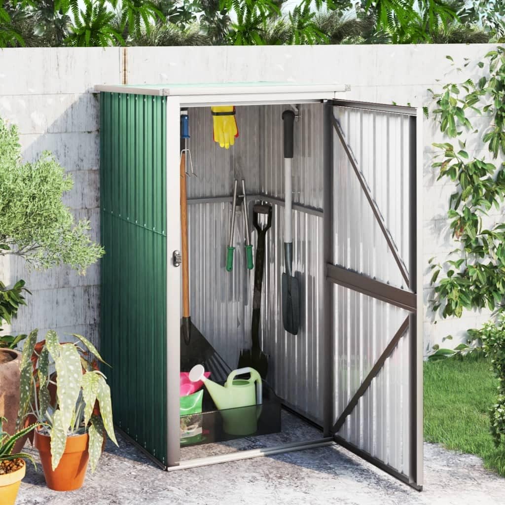 Outdoor Storage Garden Storage Room Outdoor Tool Shed Garden Tool Shed Green 34.6'x35'x63.4' Galvanized Steel for Gardens, backyards