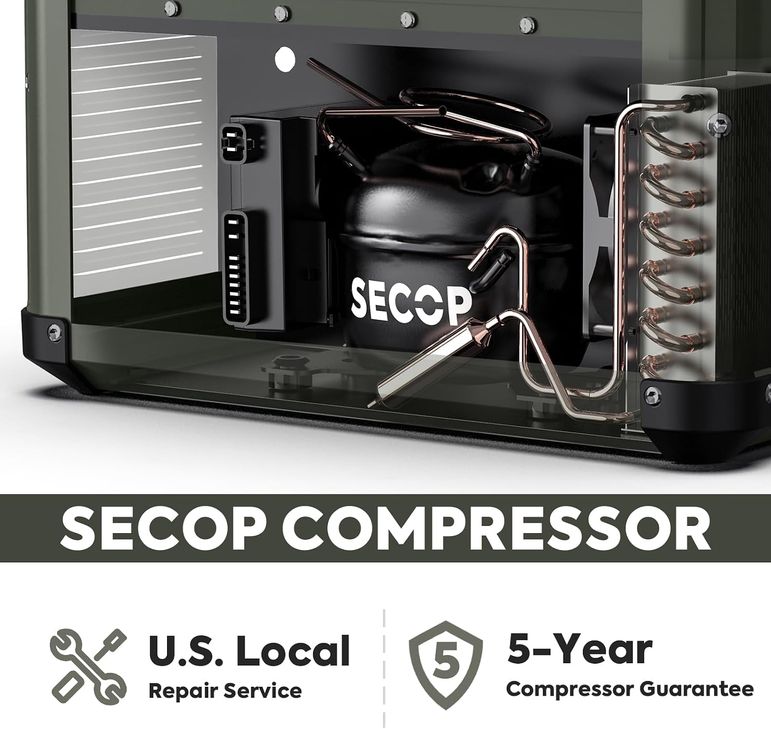 ICECO VL75ProD Dual Zone Fridge Freezer, 12 Volt Refrigerator, 79Qt Car Fridge Powered by SECOP, Portable Freezer with Reversible Lid, 0-50°F, AC/DC, For Car, Outdoor, Camping |+Battery+Solar Panel