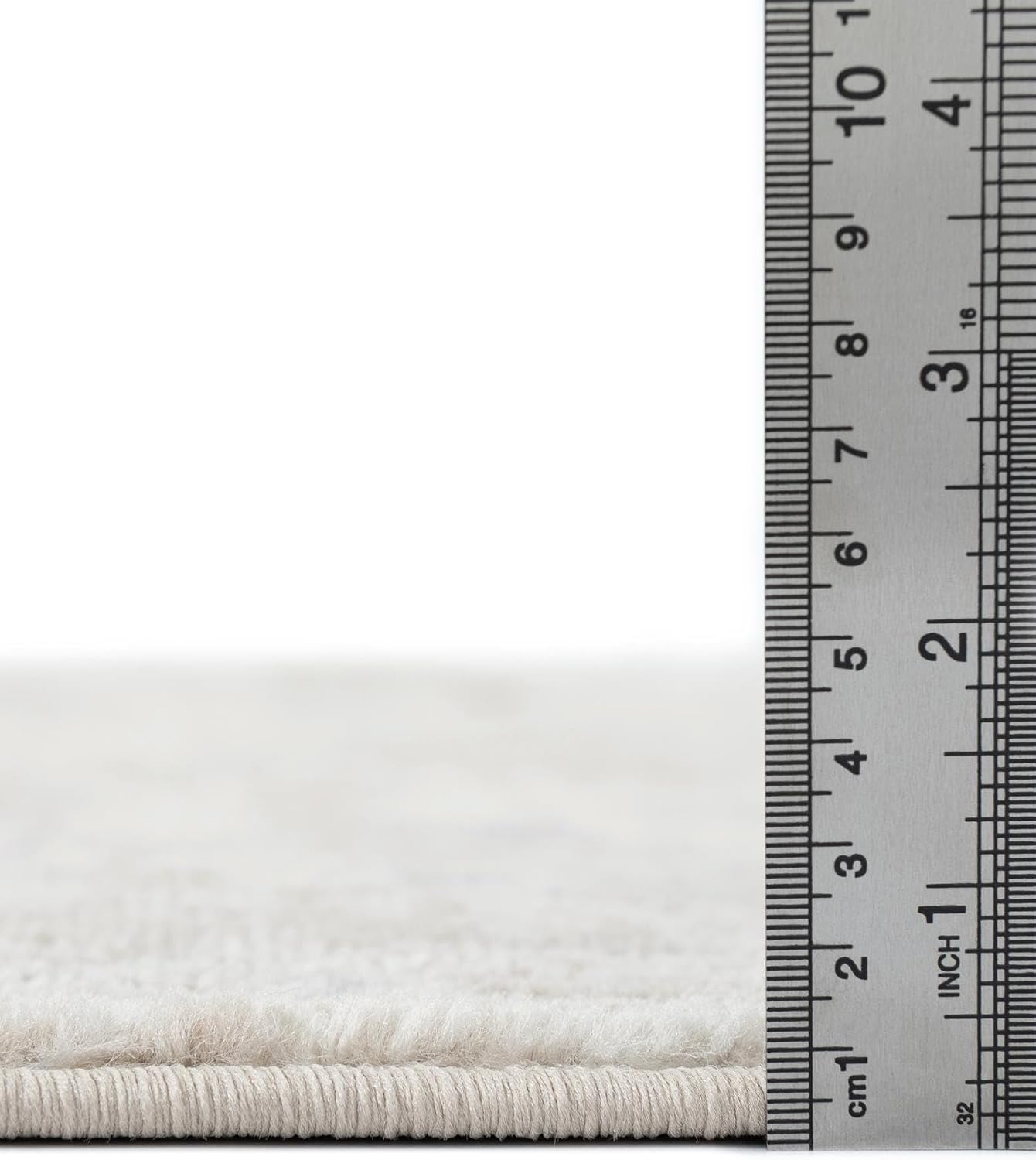 Rugs.com - Oregon Collection Rug – 10 Ft Runner Ivory Easy-Clean Rug for Hallways, Entryways, and Kitchens