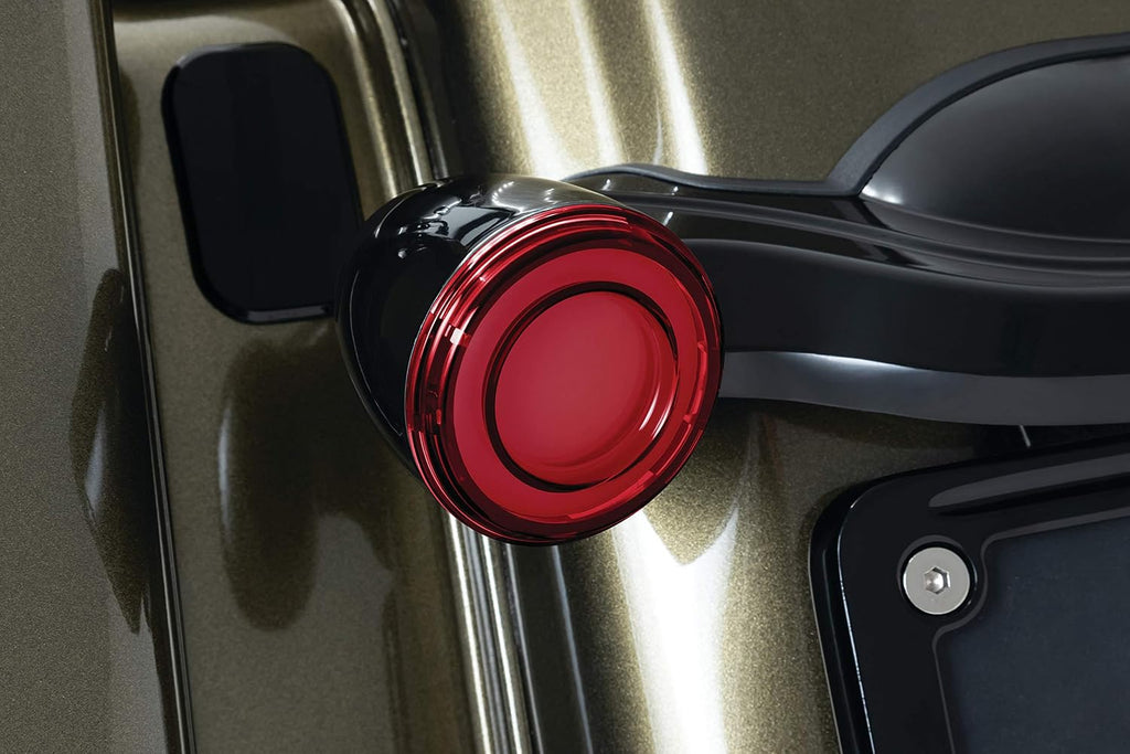 Kuryakyn 2906 Motorcycle Lighting Accessory: Tracer LED Rear Turn Signal Conversions Bullet Style, 1157 Dual-Curcuit Red/Red with Red Lens, 1 Pair