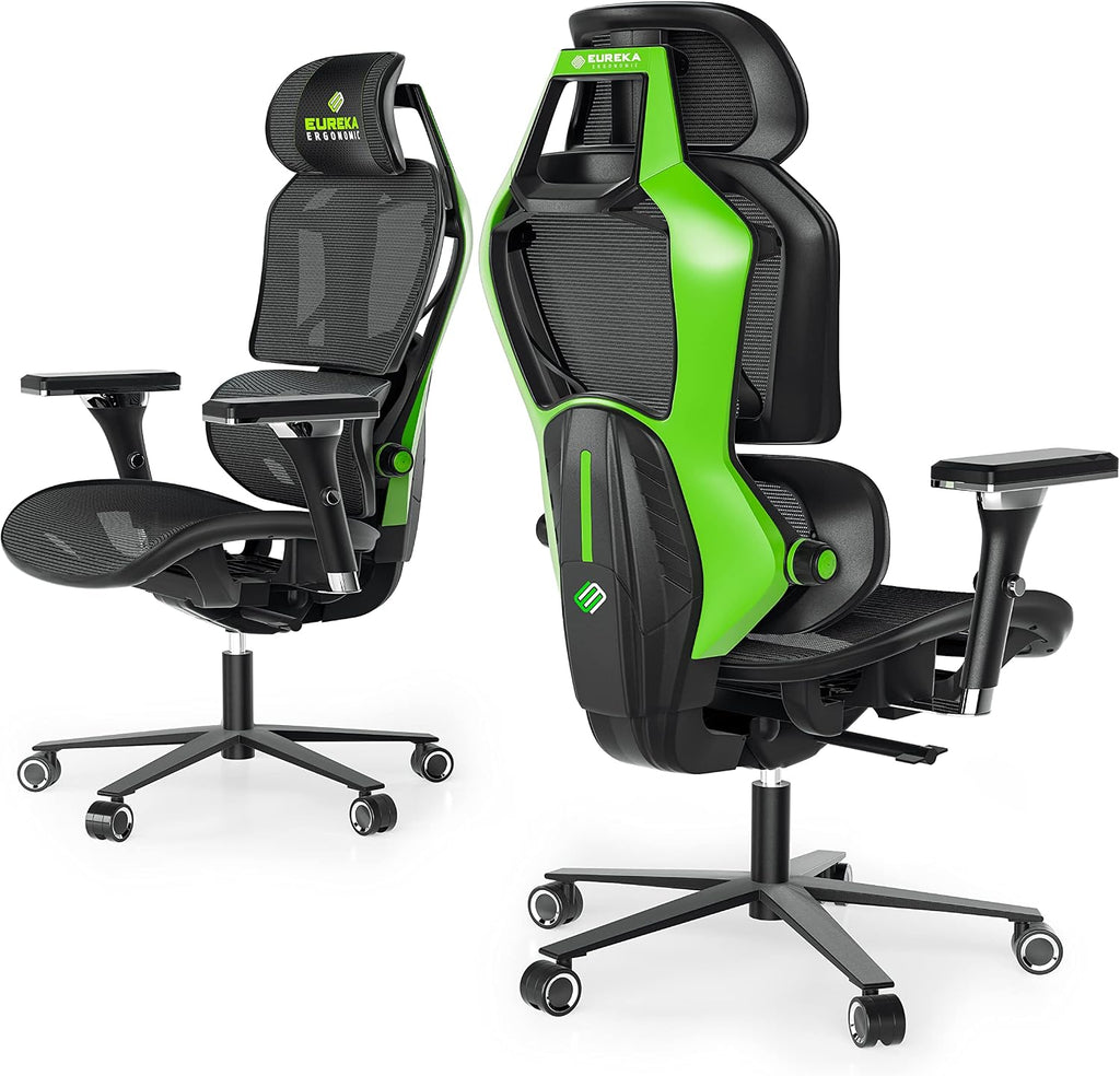 EUREKA ERGONOMIC Typhon Gaming Chair GC05, Gamer Chair with Lumbar Support, Breathable Ergonomic Gaming Chairs with 4D Armrests, High Back Gaming Chairs for Adults, Green