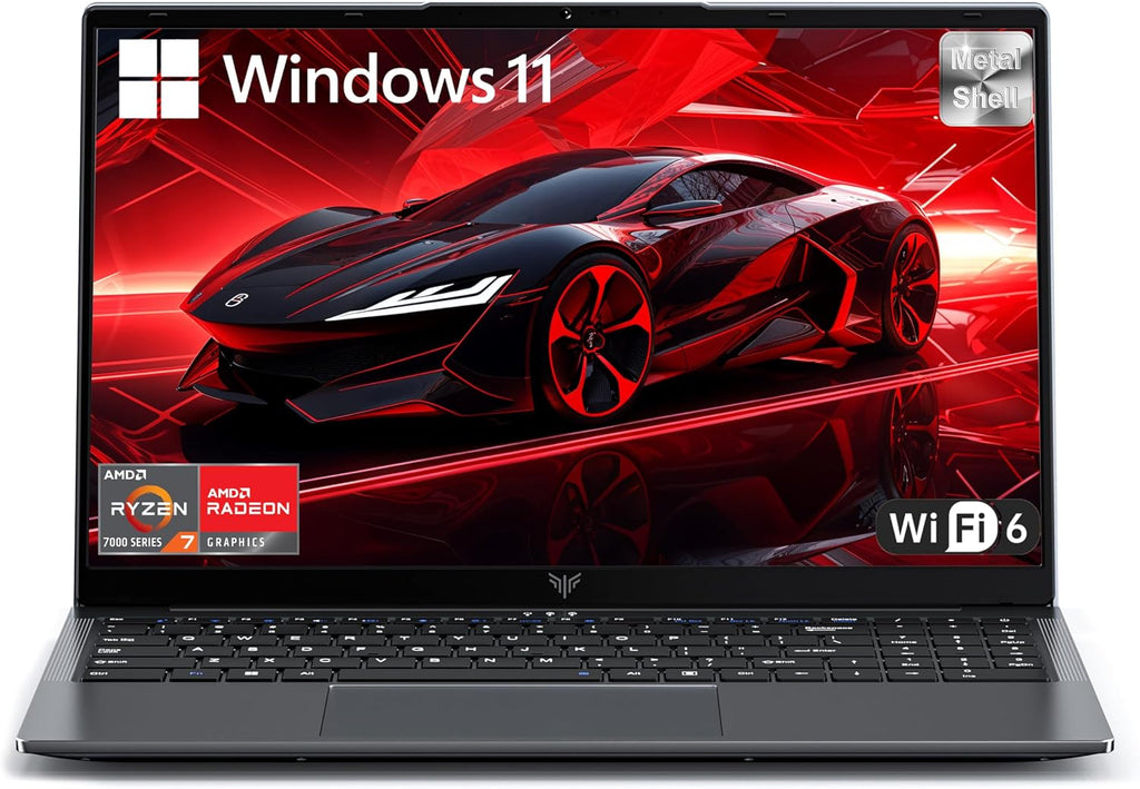 Light Gaming Laptop with AMD Ryzen7 7730U Processor（Up to 4.5GHz,8C/16T),16GB DDR4 RAM 512GB SSD, AMD Radeon Graphics,WiFi 6,15.6 inch IPS Display,Webcam, Windows 11 Laptop Computer for Video Editing