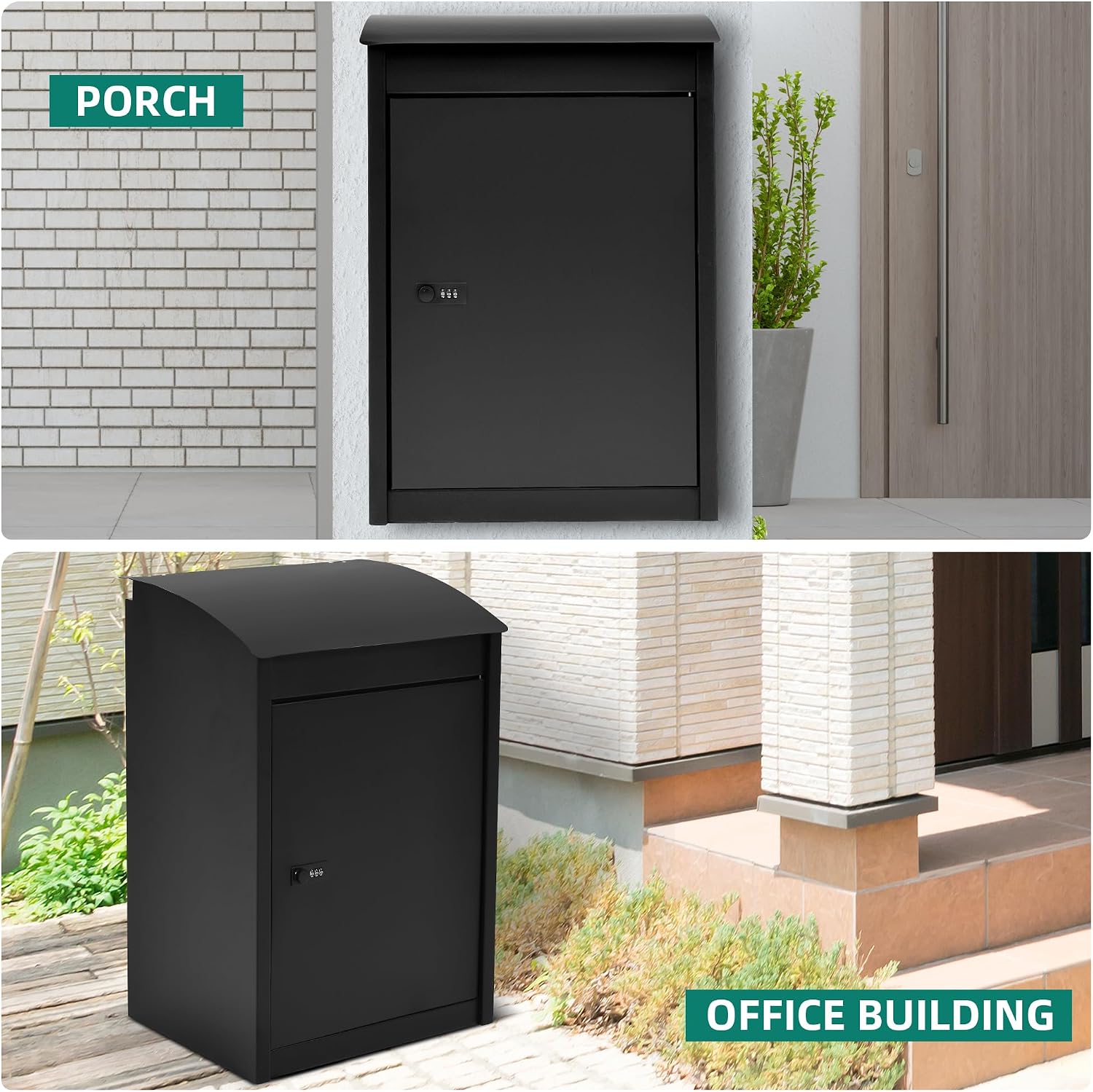 YITAHOME Outside Package Delivery Box with Coded Lock, 16.5x13.8x25.4 inch Lockable Anti-Theft Parcel Drop Box, Locking Mailbox for Outside Home Garden, Office, School