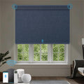 Electric Blinds Compatible with Alexa,Google Home,Motorized Roller Shades with Valance,100% Blackout Automatic Shades for Home&Office,Dark Denim