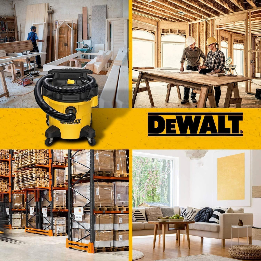 DEWALT 9 Gallon STEALTHSONIC Ultra Quiet Poly Shop Vacuum Wet/Dry, DXV09P-QTA Noise Reduction Vac for Shop, Heavy Duty Shop Vacuum