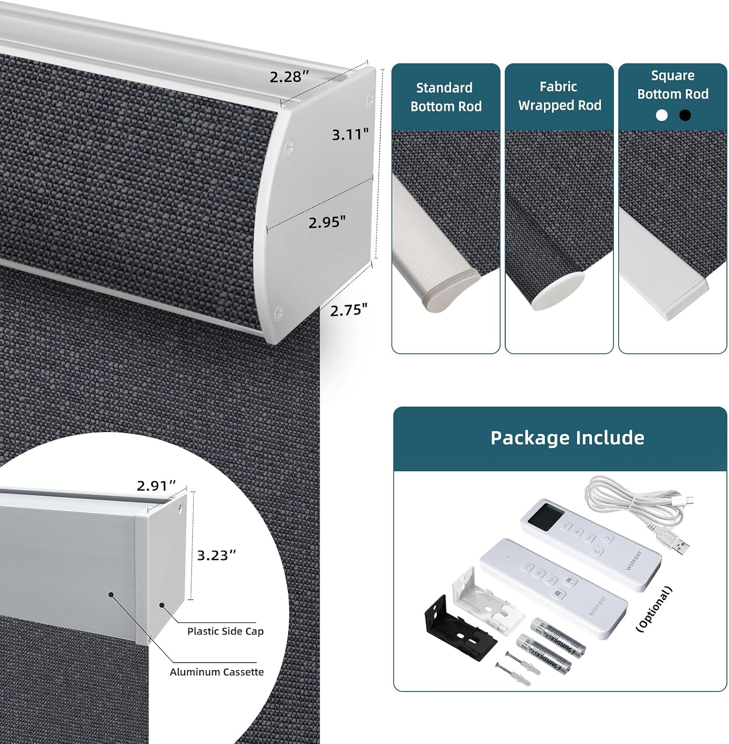 Smart Blinds,Motorized Blackout Shades for Windows,Compatible with Alexa,Google Home,Automatic Blackout Roller Shade,Rechargeable Battery Shades,Dark Umber