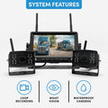 Falcon Eye 2nd Gen Wireless Backup Camera System - 200-300ft Range, 7-inch LCD Monitor & HD Night Vision Camera - Expandable Up to 4 Cams for Trucks, RVs & Fleets