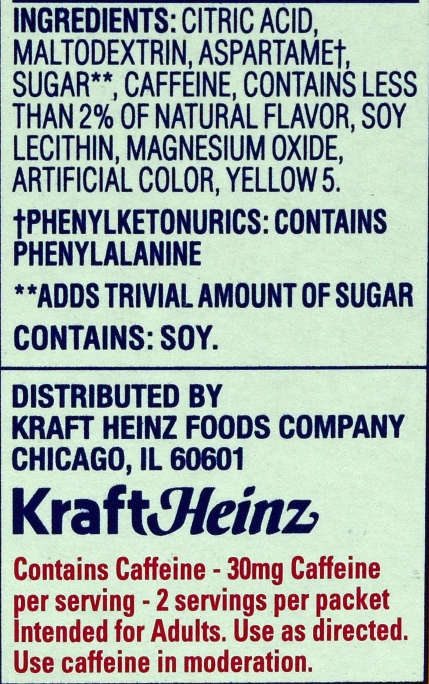 Crystal Light On-The-Go Drink Mix Packets with Caffeine, Zero Sugar Powdered Water Enhancer, Natural Flavor Low Calorie Energy Beverage Mix, Citrus, 0.09 Ounce Packets, 10 Count (Pack of 26)