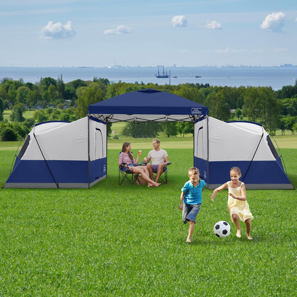 KAMPKEEPER Canopy Side Tent,4-6 Person Camping Cube Tent for 10x10 Pop Up Canopies,Easy Up Gazebo with Window,Compatible with 10' Wide Canopy Tents