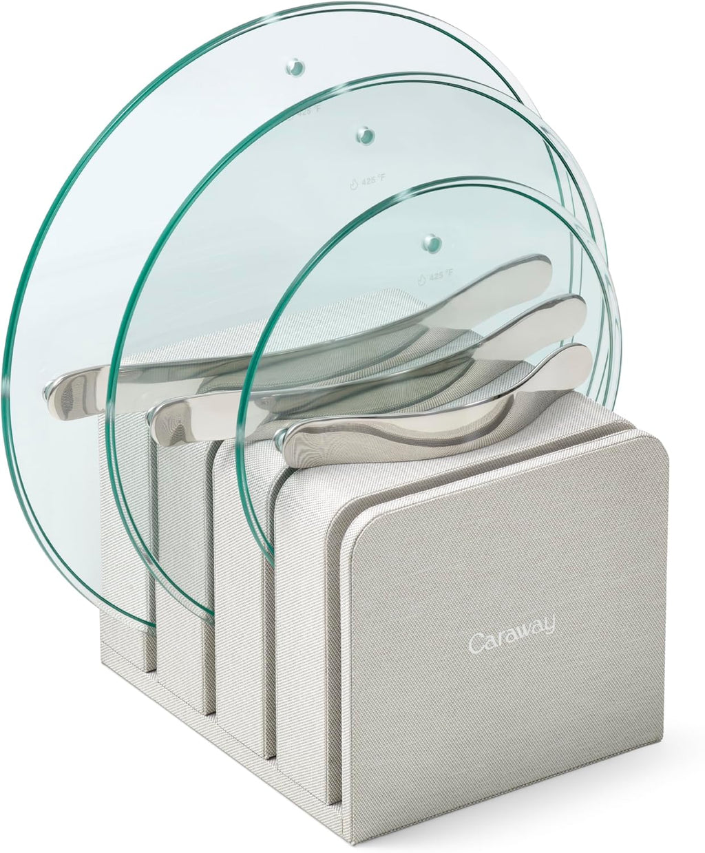 Caraway Glass Lids Set for Pots and Pans - Made With Tempered Glass - Sized to Fit Caraway Ceramic-Coated & Stainless Steel Cookware - Includes 3 Sizes - 8', 10.5', & 11.8'